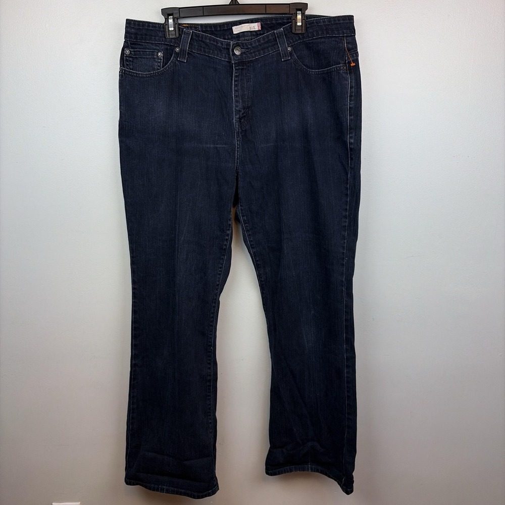 Levis 515 Boot Cut Jeans Womens 20M Dark‎ Wash Blue High Rise Stretch Denim Plus